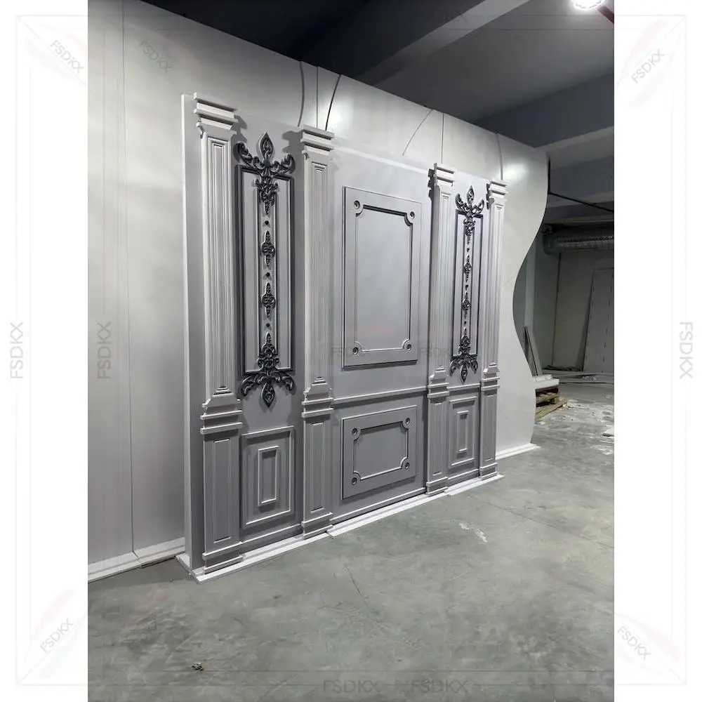 

Factory Price PVC Arab Hollowed-out Carving Stage Backdrop White Decorative Arch Background for Wedding Event Decoration