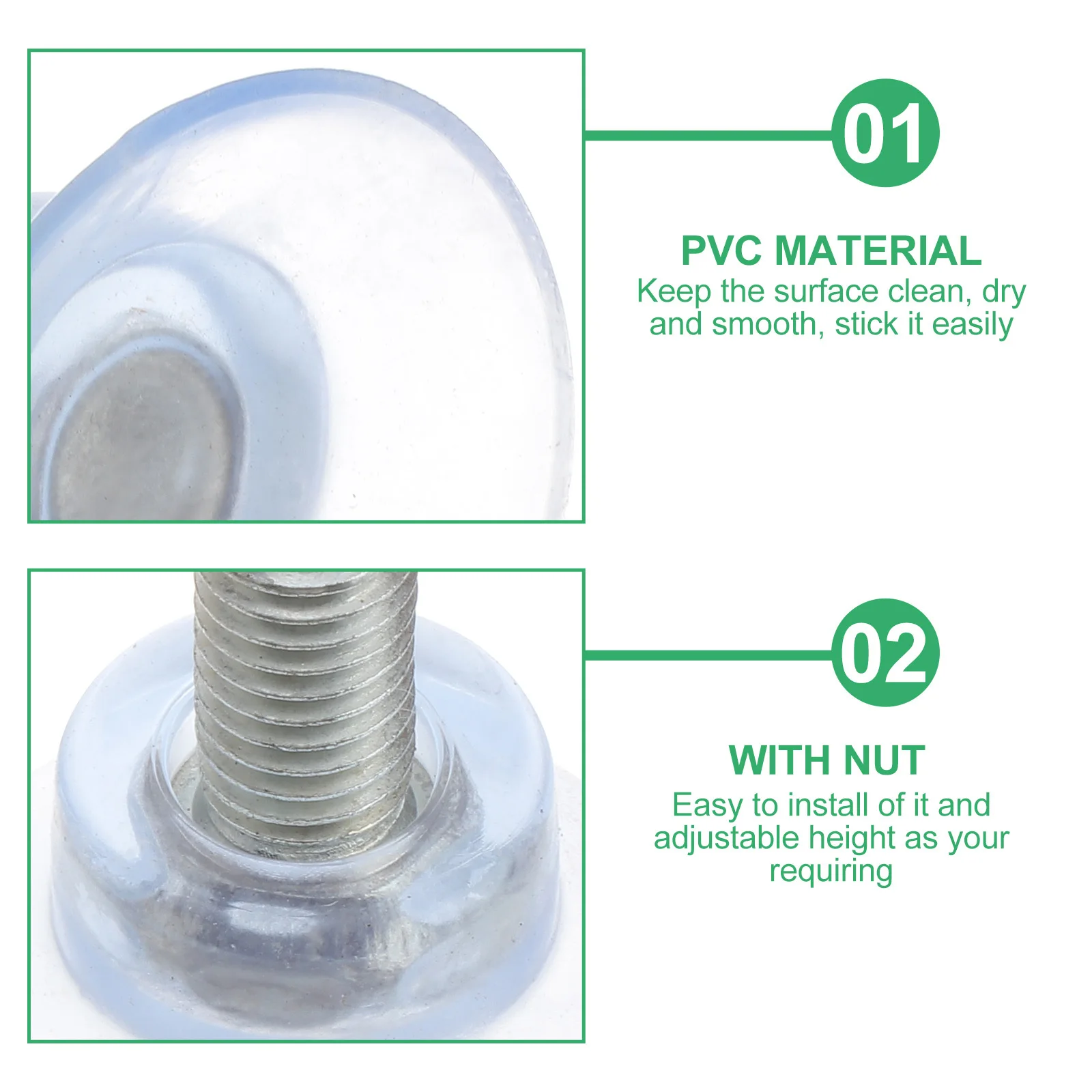 6pcs Pvc Suction Cups 8X13 For Glass Table Furniture Transparent Mounting Pads No Scratch Strong Base Easy Install Holiday