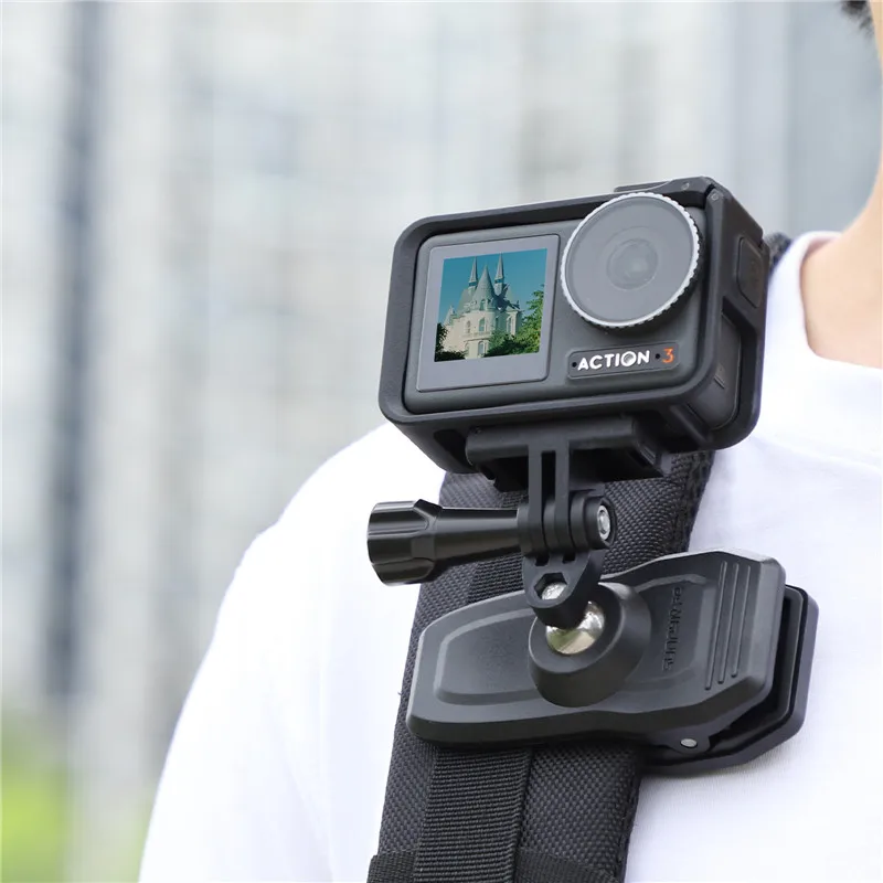 Backpack Clip for Go Pro Hero 13 12 11 10 9 8 Holder Bracket for DJI OSMO Action 5 Pro Magnetic Mount Action Camera Accessories