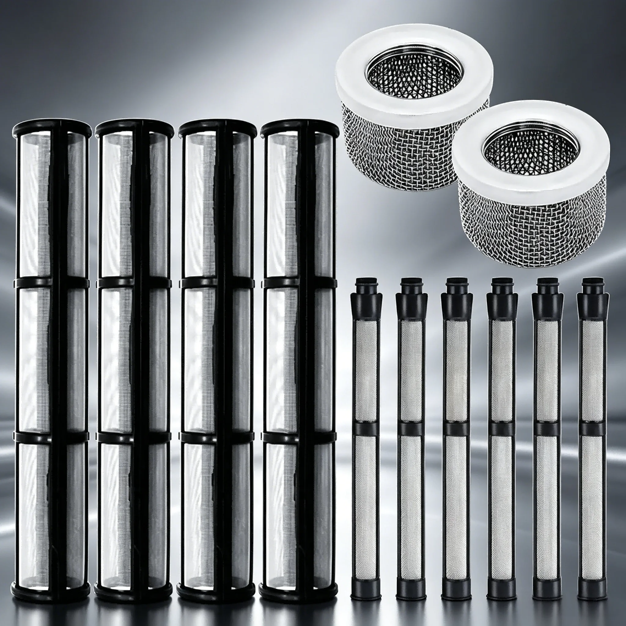 Paint Sprayer Filter Replacement Kit with Pump Gun and Inlet Strainer Screens