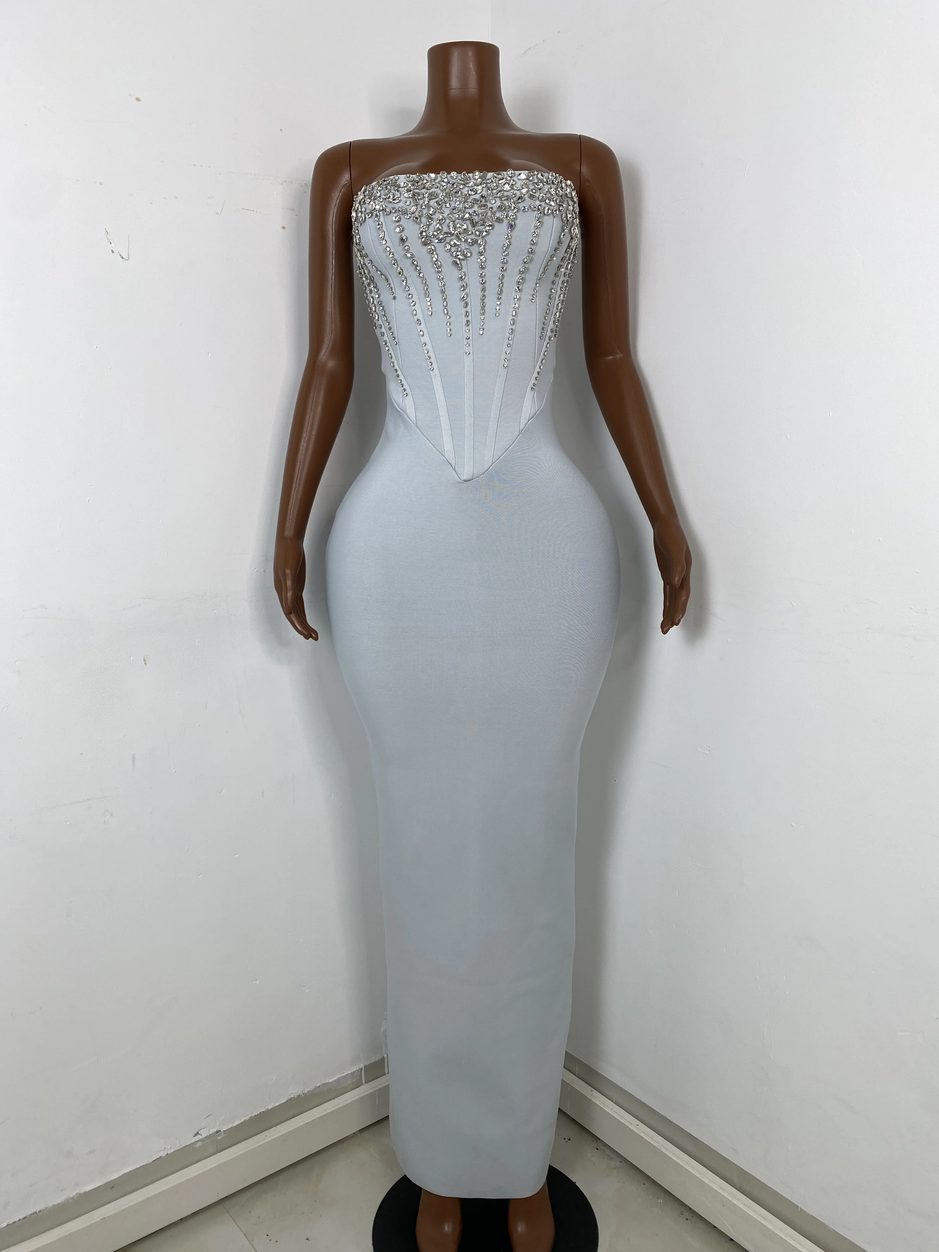 diamond backless dress Decoration Diamond Backless Mesh Cami Dress