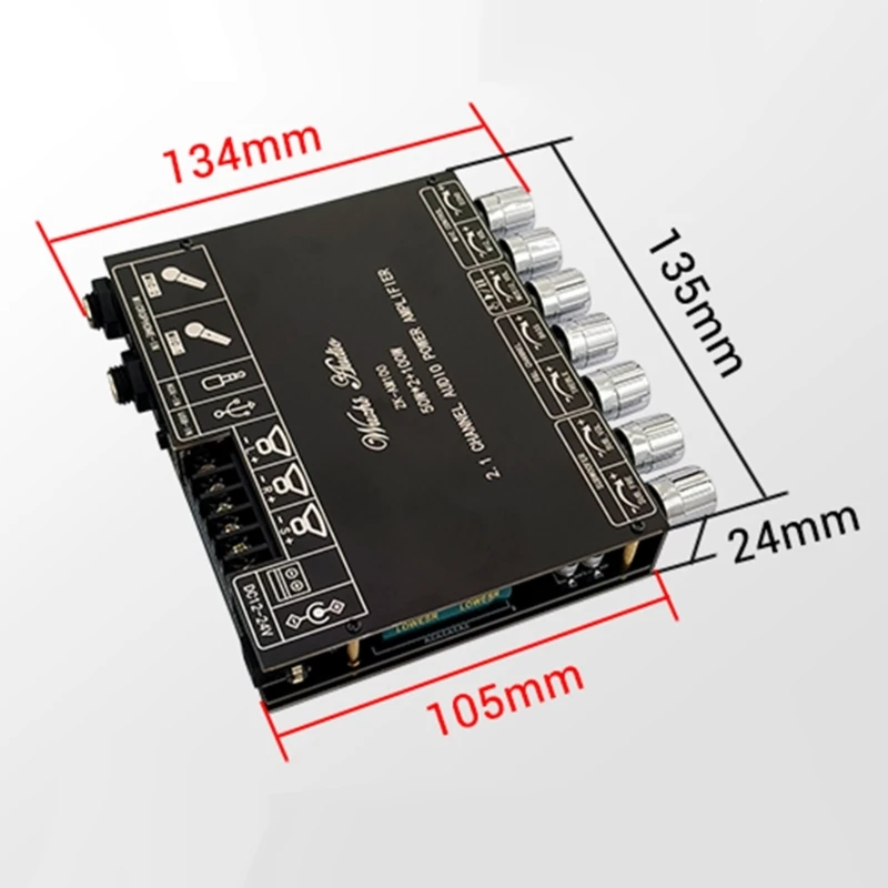 Eindversterker Board 2.1 Kanaals Digitale Geluid Luidsprekerversterker-Home Theater M4YD