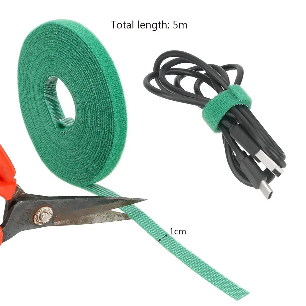Power Wire Loop Tape Fastener Reusable Magic Tape Multicolor 5m*1cm Nylon Cable Ties Nylon Straps