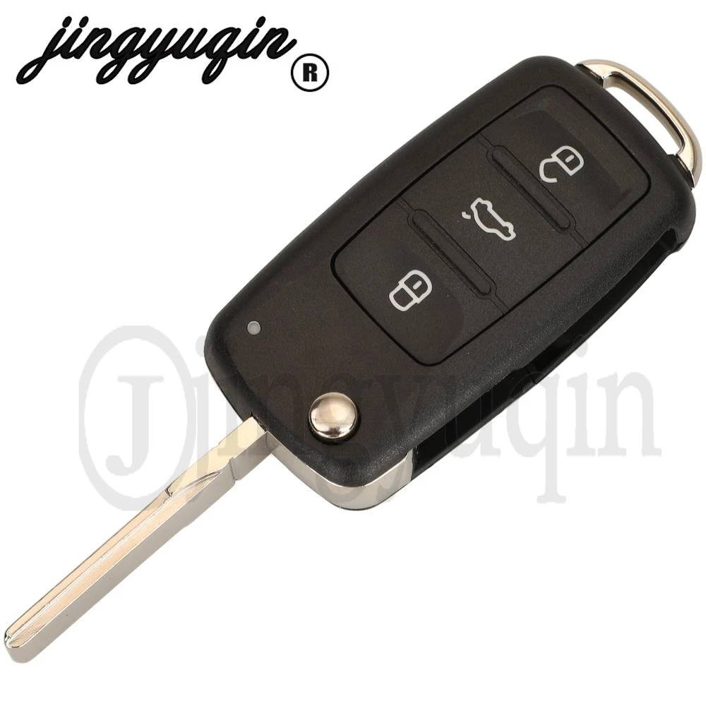 Jingyuqin 2/3/4/5 ปุ่ม Hu66 ใบมีดสําหรับ Vw B5 Golf Seat POLO Passat Tiguan สําหรับ Skoda พับรถ REMOTE Key SHELL Case