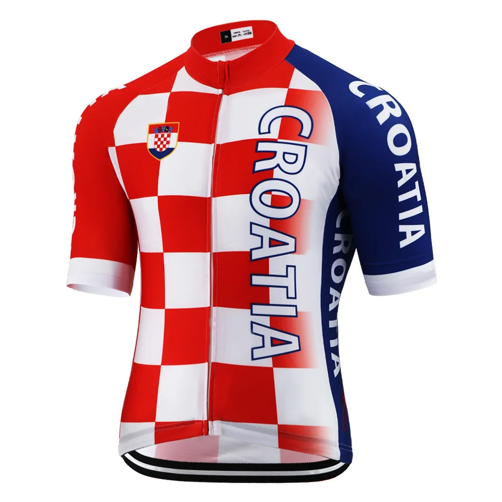 Croatia Cycling Jersey Shirt, Mountain Bike Clothes, MTB Road Wear, Sports Downhill Motocross Bicycle Top, National Red Flag