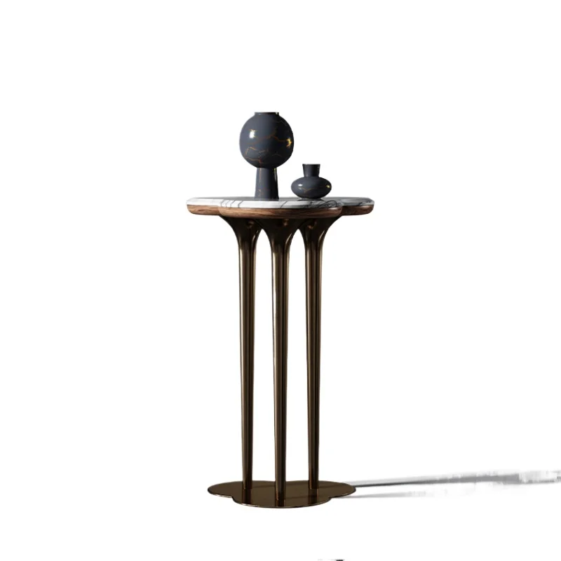 

1 Modern simple light luxury luxury stone flower stand New villa high-end living room stainless steel floor flower stand