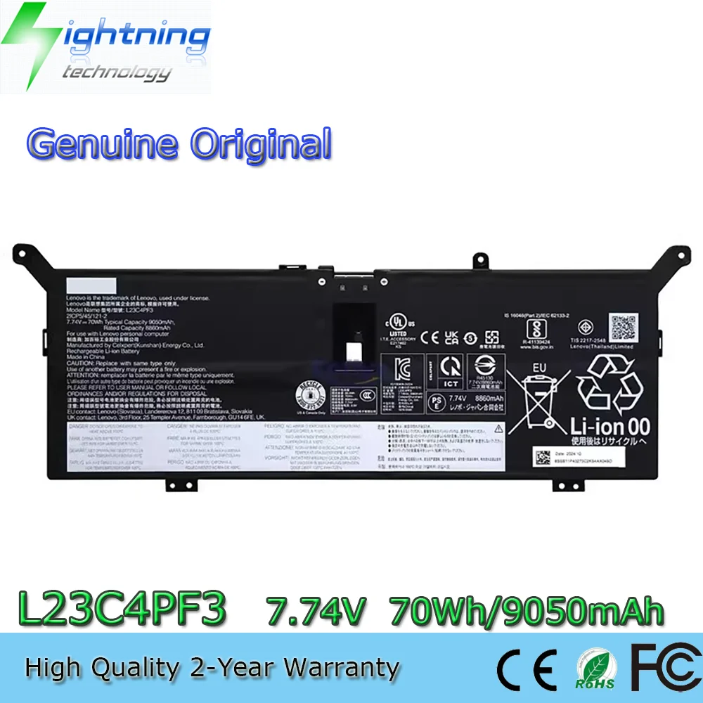 

Новая оригинальная батарея L23C4PF3 L23M4PF3 7.74V 70Wh для Lenovo Yoga Slim 7 14ILL10 15ILL9