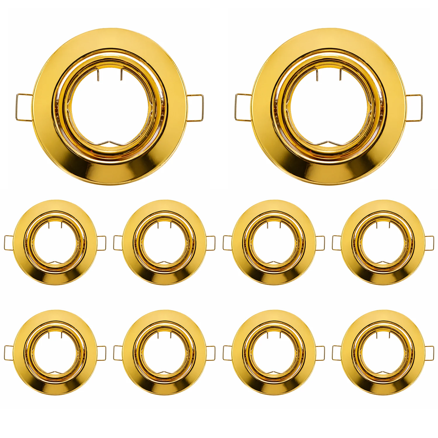 

1/10 шт. Золотой круглый потолочный светильник-спот для лампы, встраиваемый светодиодный светильник MR16 GU10, рамка для светодиодной лампы