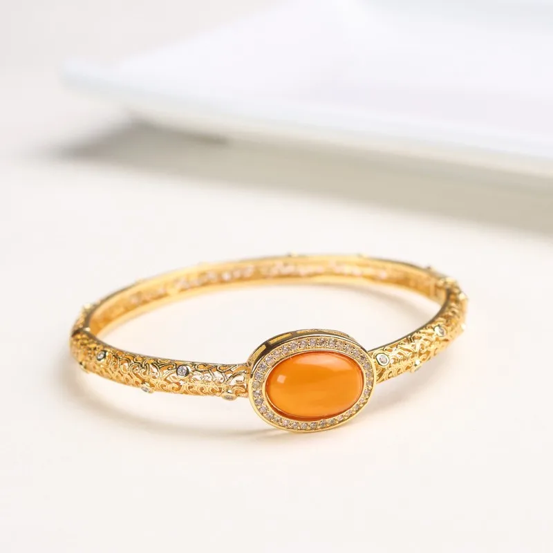 

Women Amber Bangles Healing Gemstone Fine Jewelry 100% Genuine Natural Baltic Amber Bangle Buckle Bracelet Girlfriend Mom Gifts