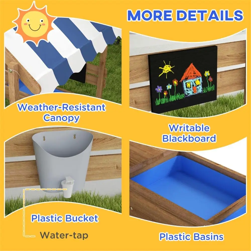 Kids Wooden Sandbox for Ages for 3 -7 - Fun Outdoor Play Set  Shipping, Not Available at)