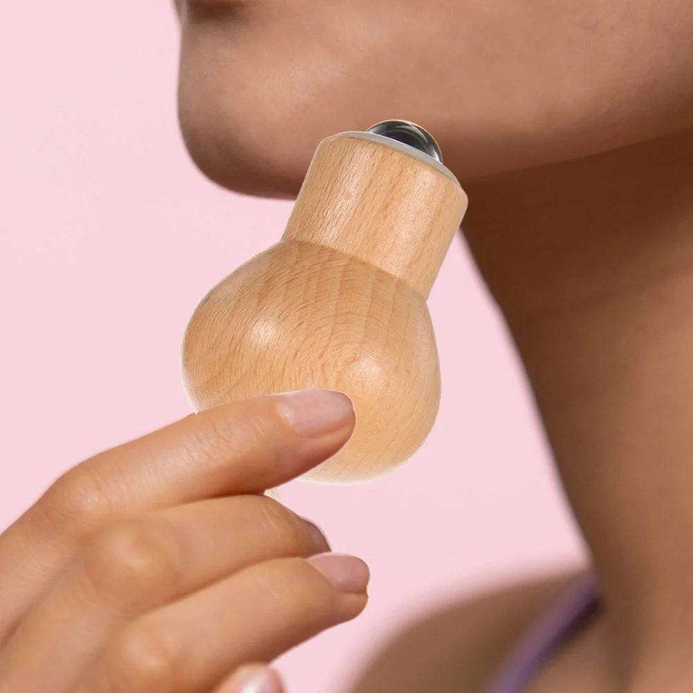 2 stks Gezichtsmassage Roller Gesimuleerde Lamp Ontwerp Houten Handvat Gezichtsgereedschap Voor Vrouwen Huidverzorging Wallen Relief Oogroller Gift