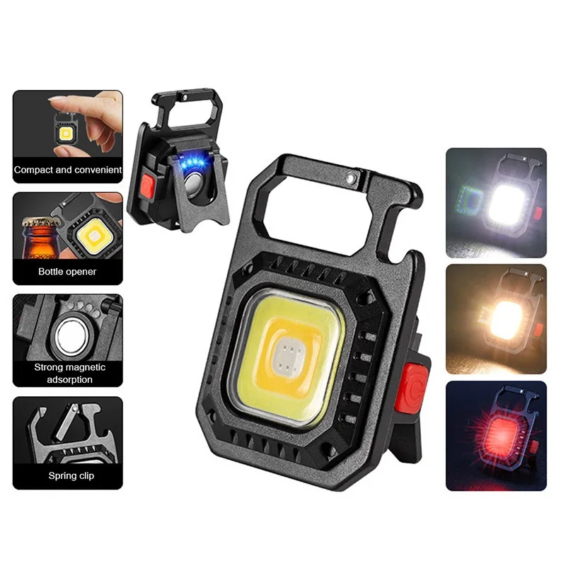 1-4PCS Mini LED Flashlight Work Light Portable Pocket Flashlight Keychains torch USB Rechargeable For Outdoor Camping Small