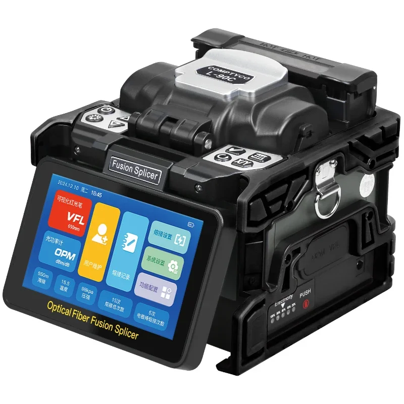 

COMPTYCO L-90C High Performance Optical Fiber Welding Machine with OPM/VFL 5 Inch Touchscreen 6 Motor Fiber Optic Fusion Splicer