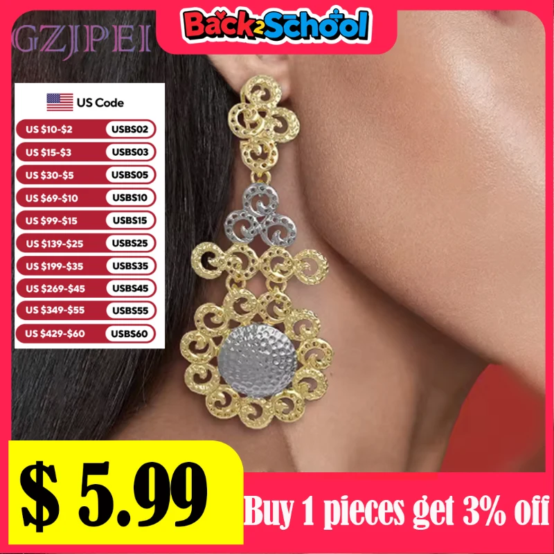 

Long Dangle Drop Earrings For Women Two Tone Fashion Jewelry Wedding Party Gift Trending