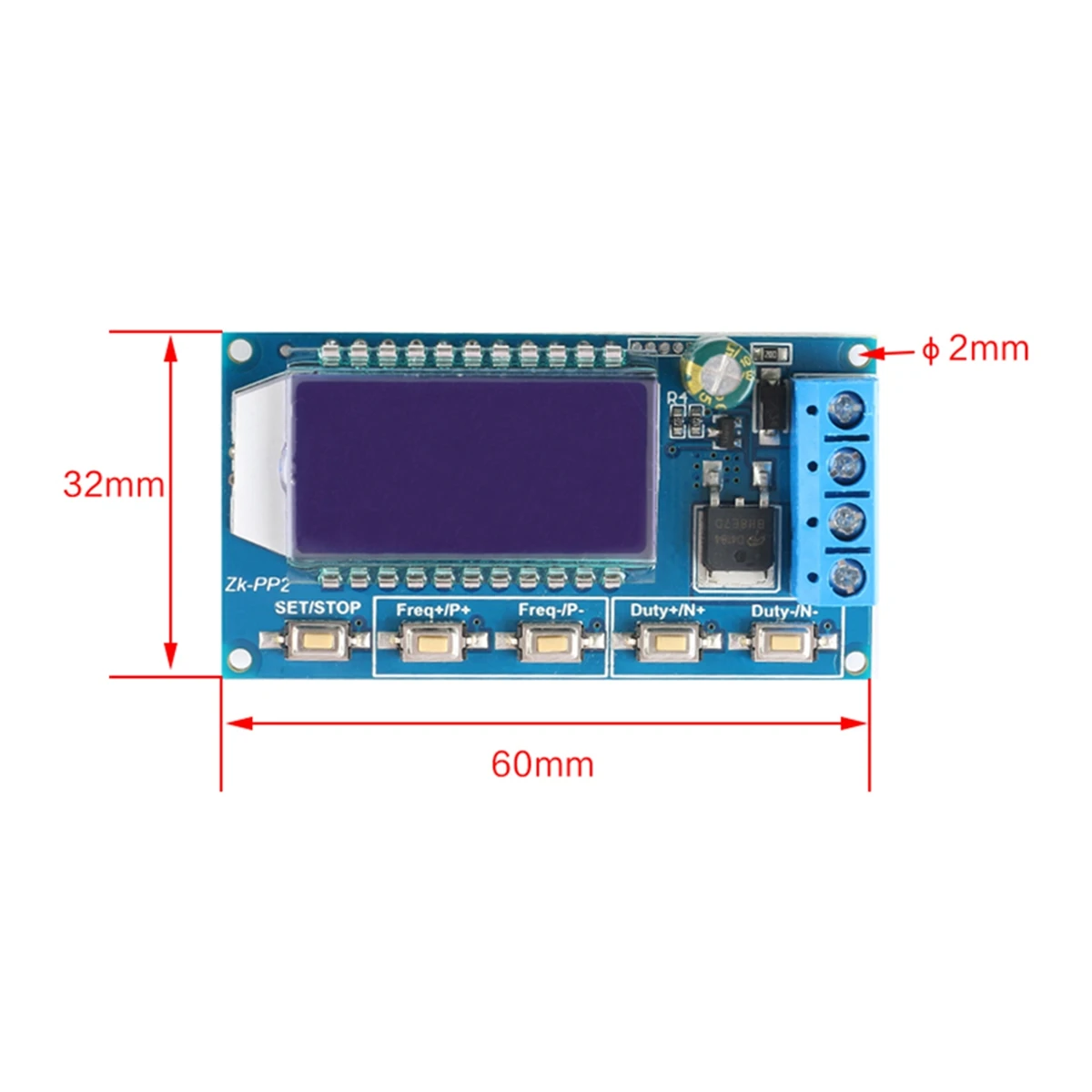 Módulo de ciclo de trabajo de frecuencia de pulso, generador de señal, módulo controlador para lámpara de Motor, LCD, PWM, modo Dual, ZK-PP2, 1Hz-150KHz