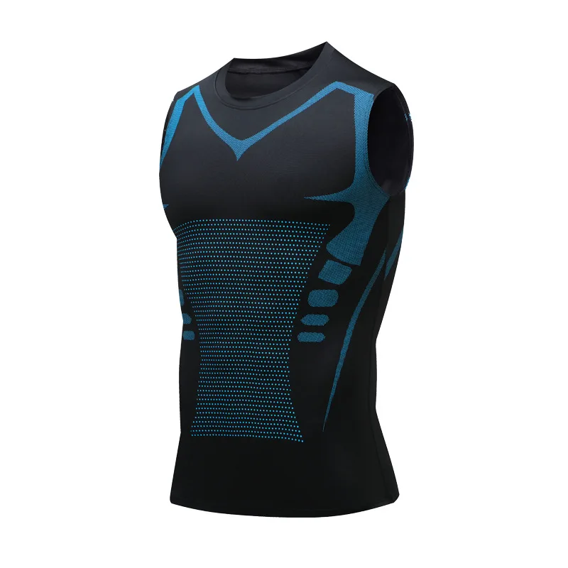 1 Piece High Elastic Sports Tight Tank Top Clothes Men Quick Dry T-shirt Fitness Basketball Running Training Bottoming