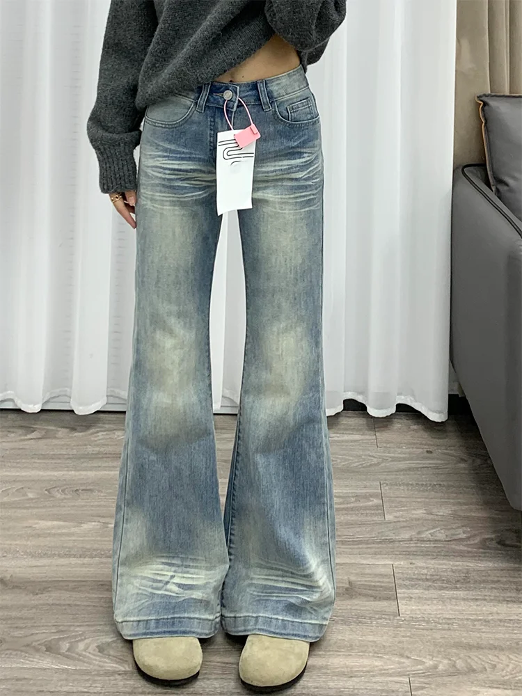 

plus Size Retro Sexy Micro Flared Denim Jeans Women's Casual Loose Slimming Comfortable High Waist Bell Bottoms Casual Jeans