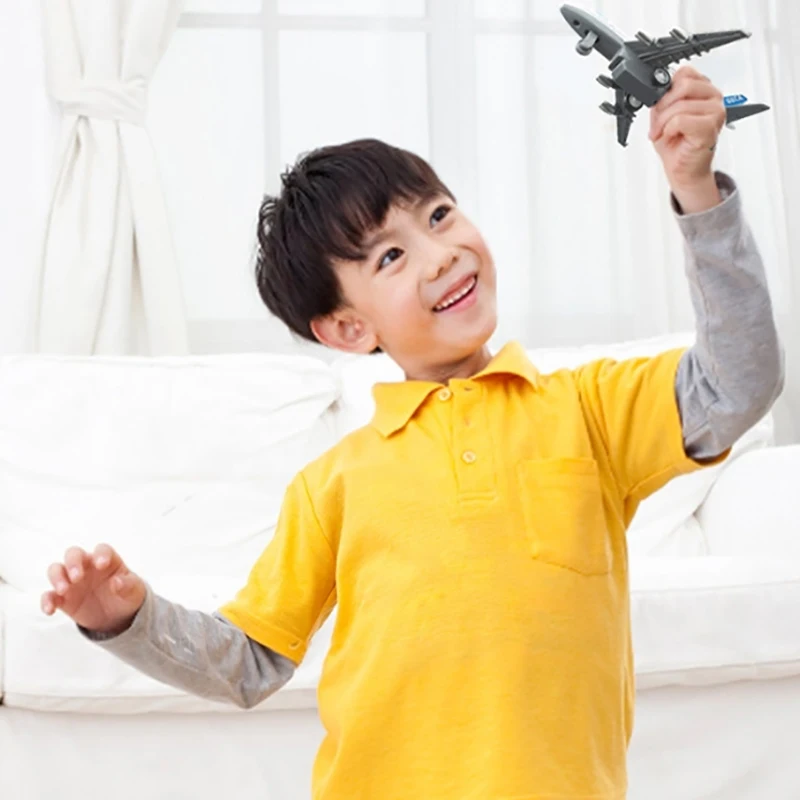 Jouets d'avion de ligne à inertie pour enfants, Simulation en alliage, modèle d'avion à retirer, cadeau pour garçons, ornement de bureau, 1/2 pièces