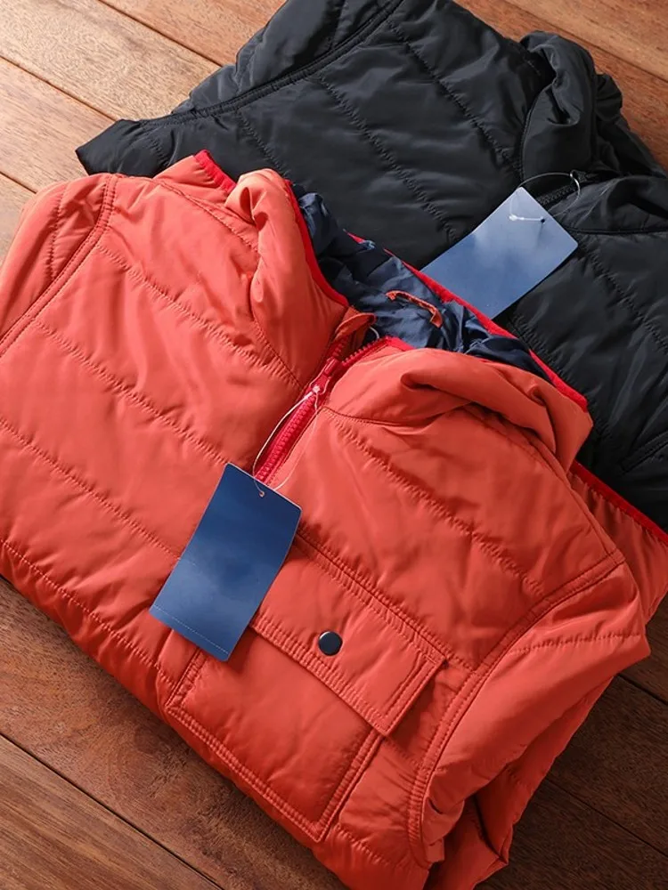 Parkas con capucha de exterior para hombre, abrigo grueso y cálido, ropa de calle informal, jersey con cremallera, abrigo ligero, Parka de ajuste suelto, Otoño e Invierno