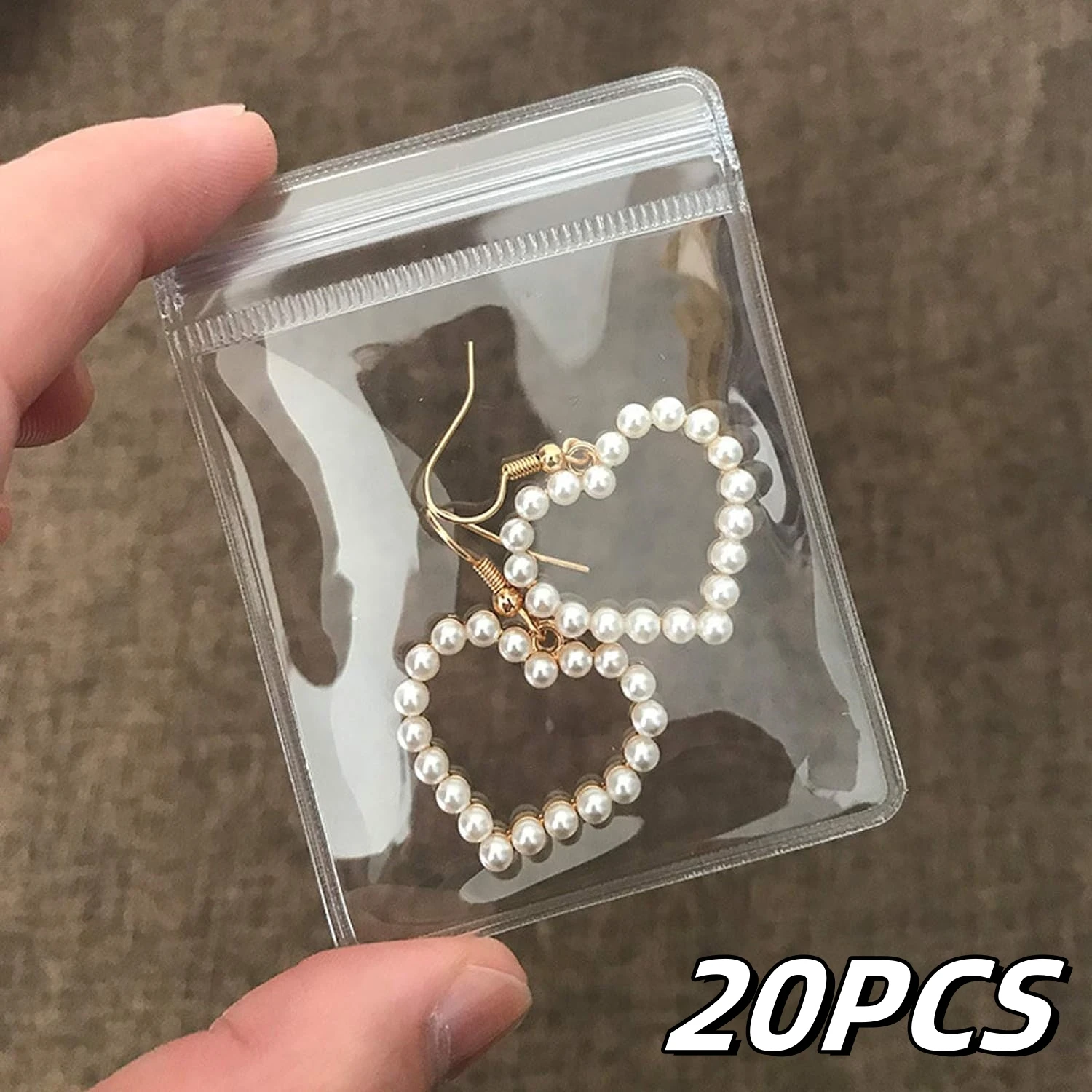 20Pcs Transparent PVC Jewelry Pouches Zip Storage Bag for Earring Necklace Jewelry Anti-Oxidation Display Packaging Bags