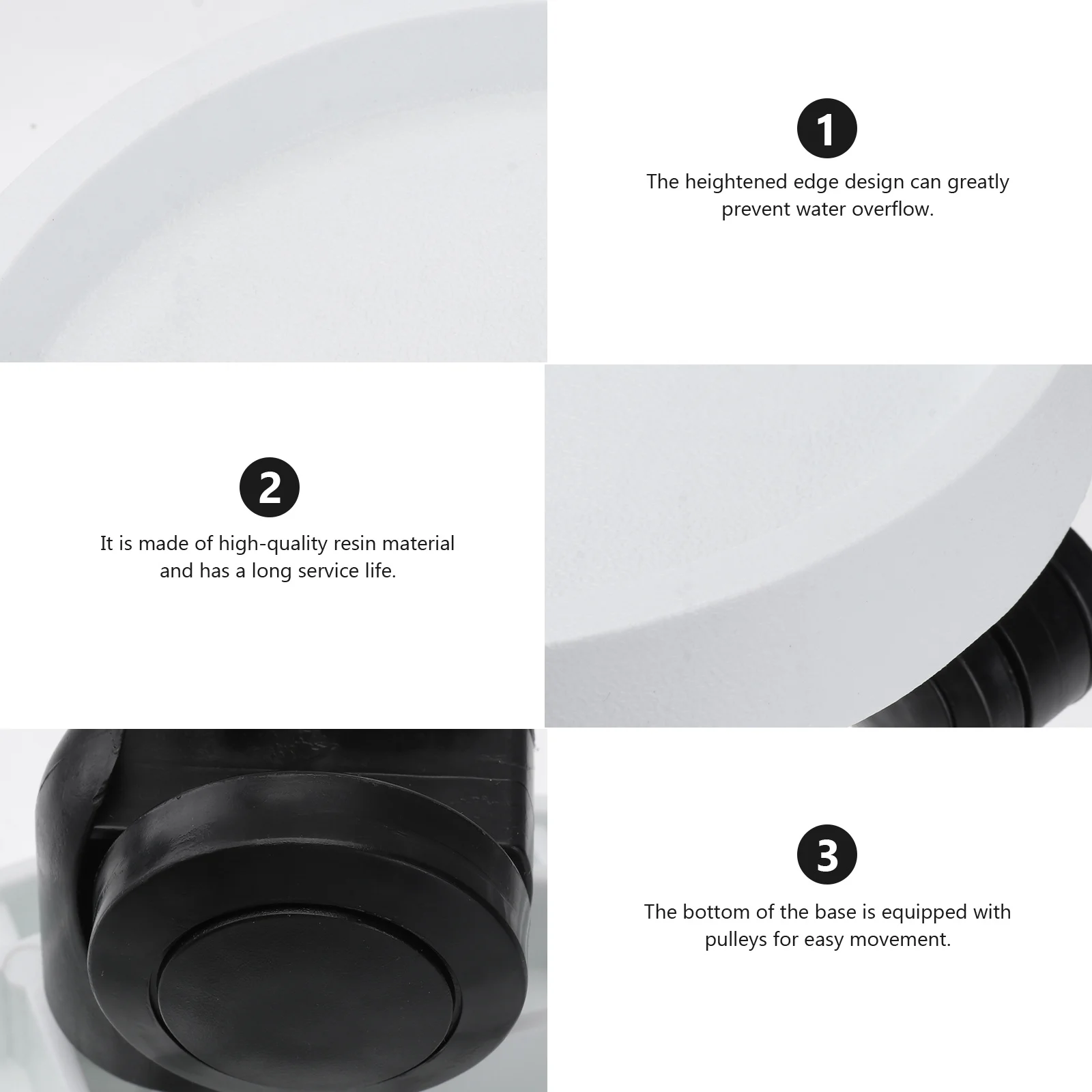 

1Pcs Flowerpot Base Tray Thick Resin Flower Pot Tray Water Collector Plate Home Gardening Plant Pot Saucer Floor Protector