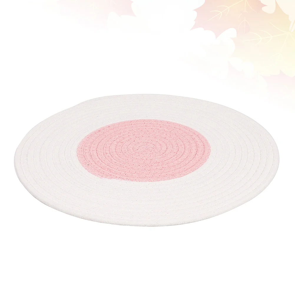 

Cat Claws Grinding Pad Knitted Mat Pink White Natural Cotton Durable Pet Bed Dual Use Scratching Board Claws Grinding Pad