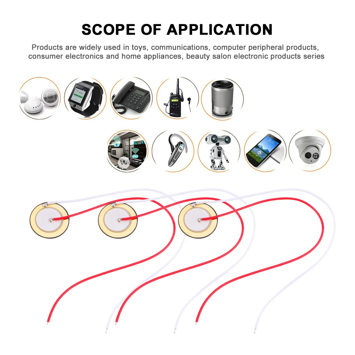 

12 Pcs Guitar Pickup Buzzer Piezo Disc Sensor Accessory Diaphragm Copper Wire Pickups