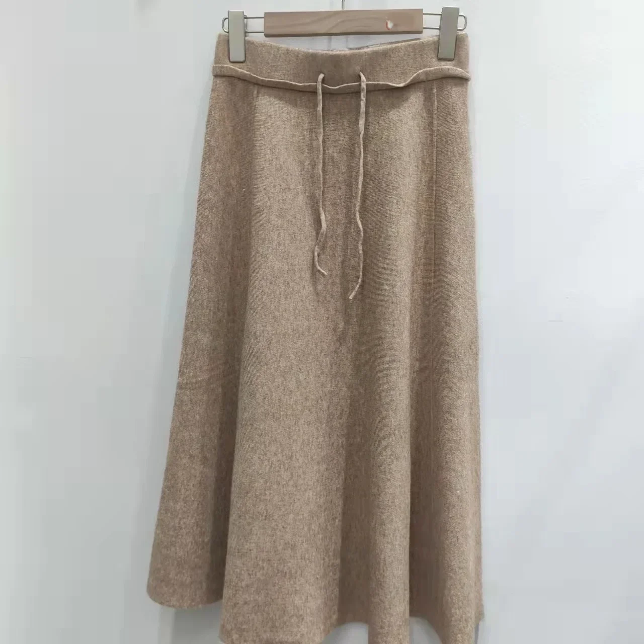 Women Fall Winter Casual Solid Thicked Warm A Line Skirts Knitted Long Maxi Skirt High Waist Ankle Length Skirts Female