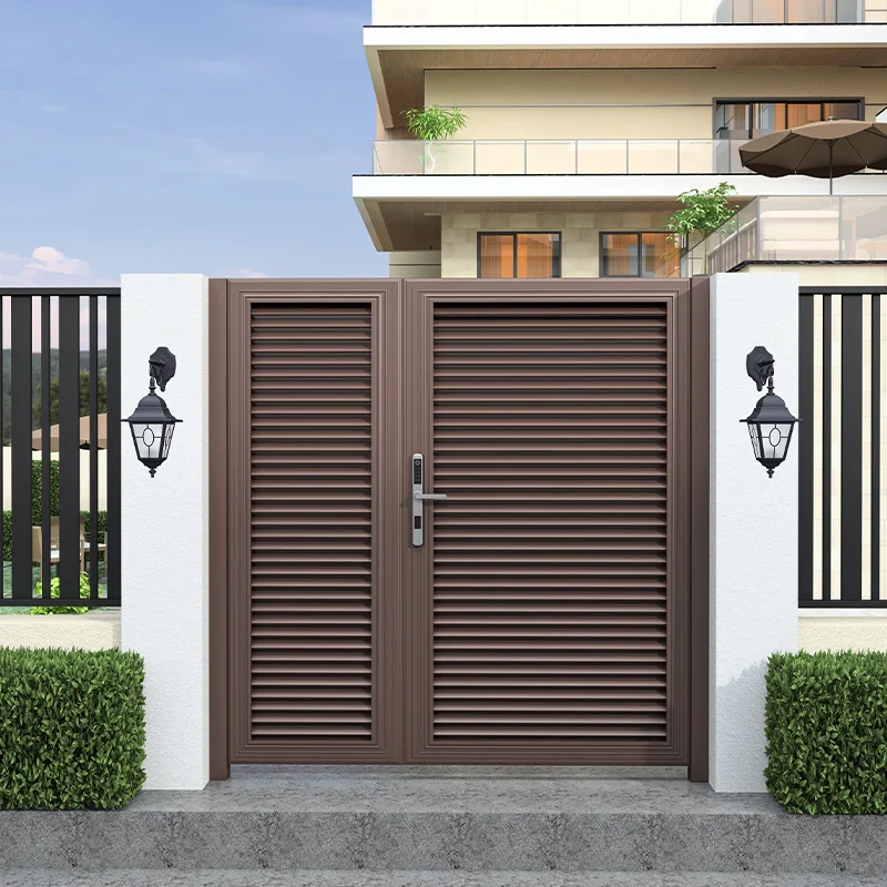 

Modern Simple Outdoor Electric Folding Door Aluminum Art Villa Garden Iron Courtyard Entrance For Self Built House