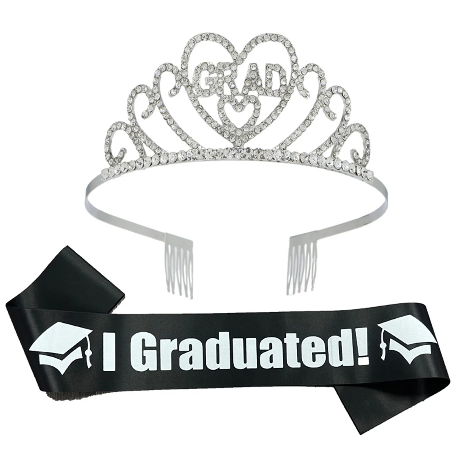 Graduation Decorations Class of 2024 Sash Glitter Blue Black Congratulations Graduation Party Decoration Supplies Favor Gifts