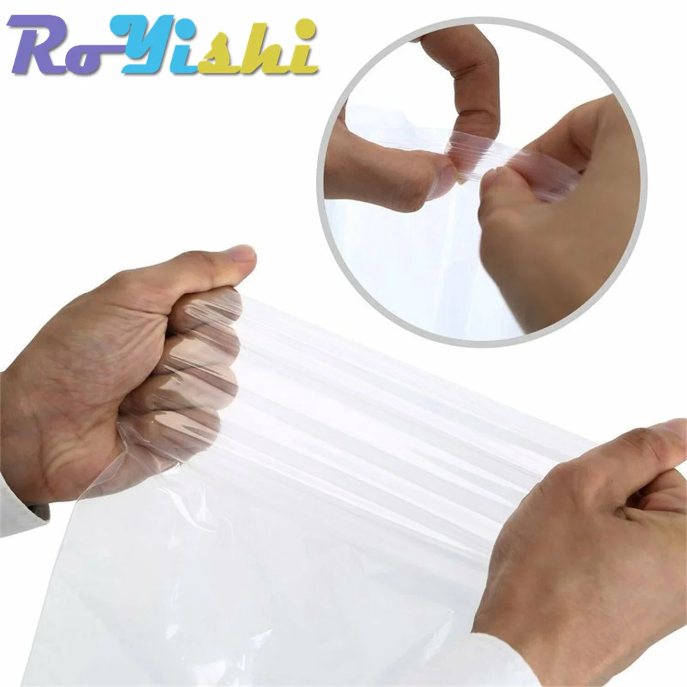 Bolsas de plástico transparente con cierre hermético, bolsas de polietileno resellables, almacenamiento de alimentos frescos, paquete resellable de