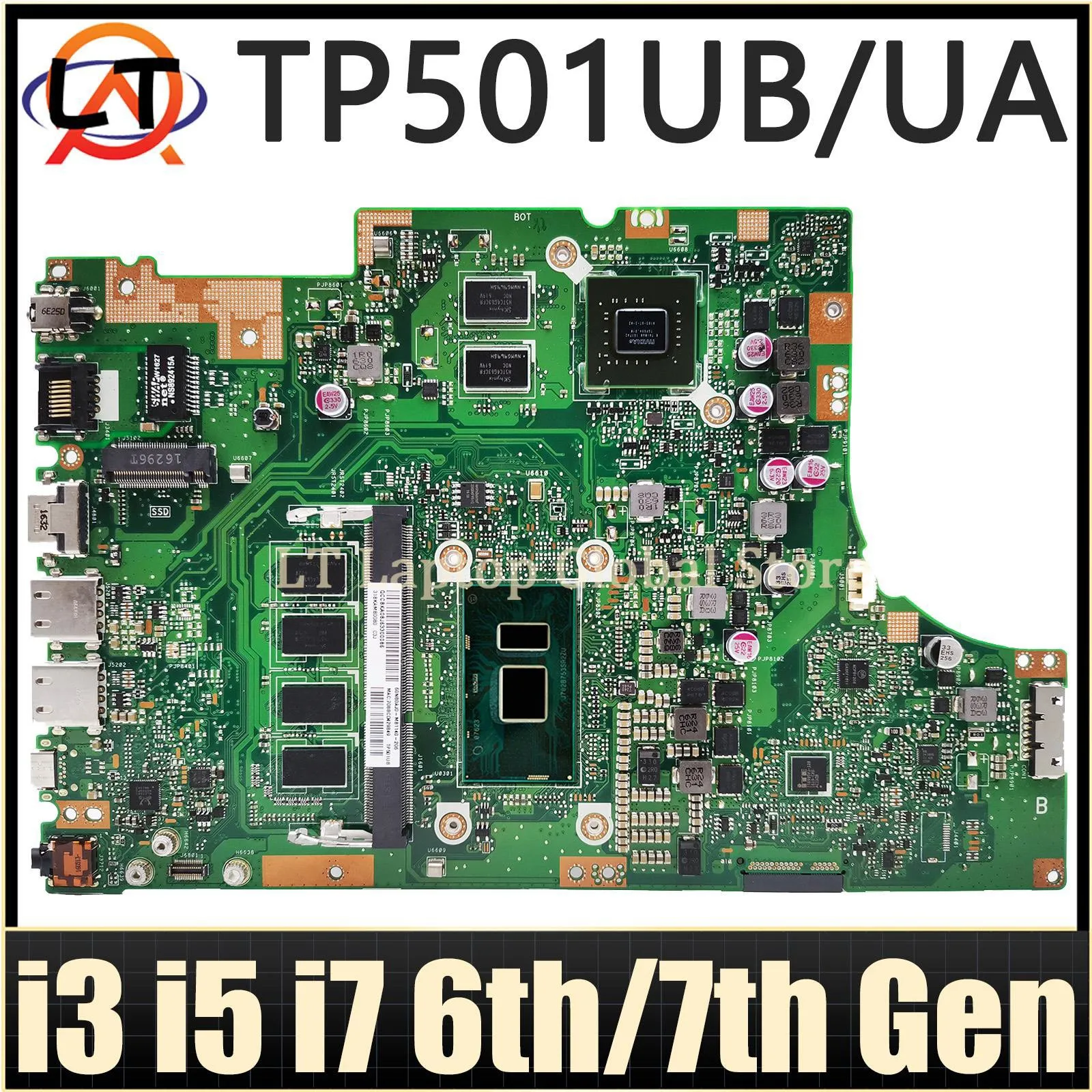 Placa base para portátil ASUS Vivobook Flip, TP501UB, TP501U, TP501UA, TP501UJ, TP501UQ, TP501UQK, I3, I5, I7, 4GB RAM, UMA, GT940M