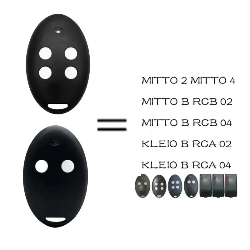 

Remote Control MITTO 2 4 KLEIO B RCA 02 04 TRC1 TRC2 TRC4 Garage Door Opener 433.92MHz Transmitter