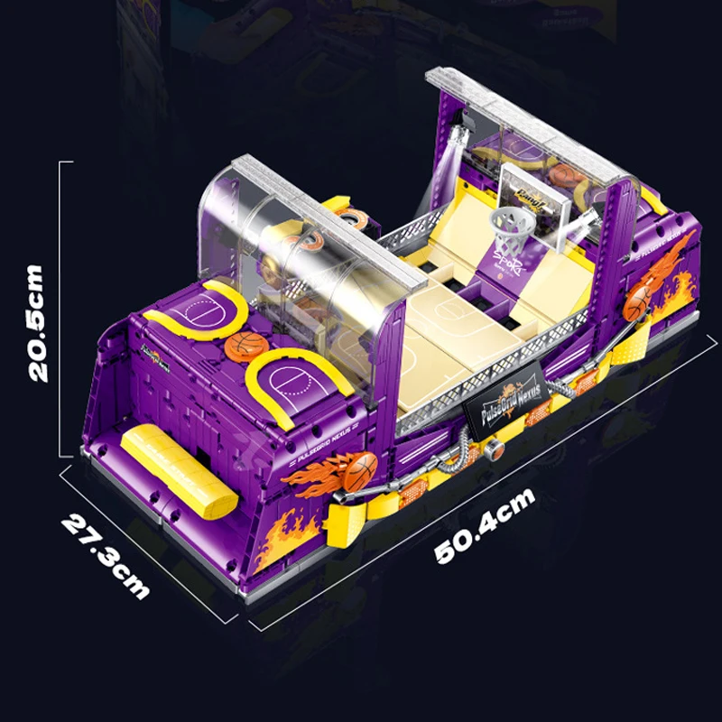 Em estoque xz009 técnica diversão máquina de jogo basquete blocos construção tijolos montagem modelo brinquedos para meninos conjuntos presente natal