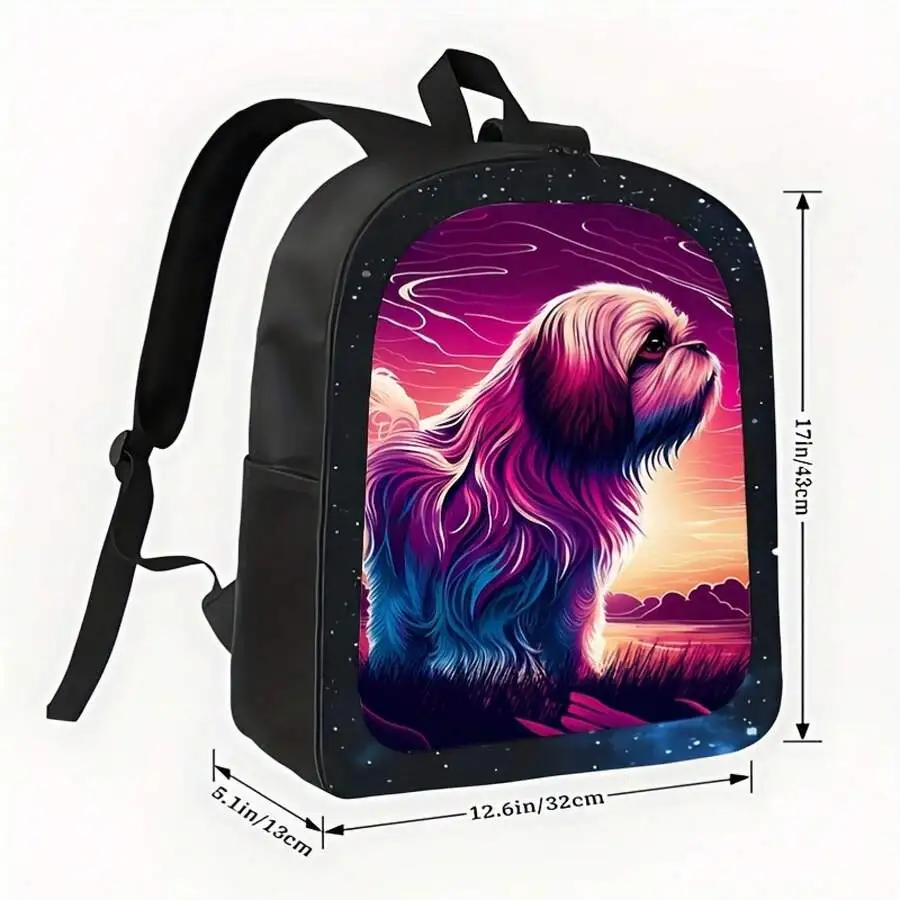 

Unisex Oxford Backpack With 3D Dog Print Lightweight Casual Backpack For Outdoor Commuting