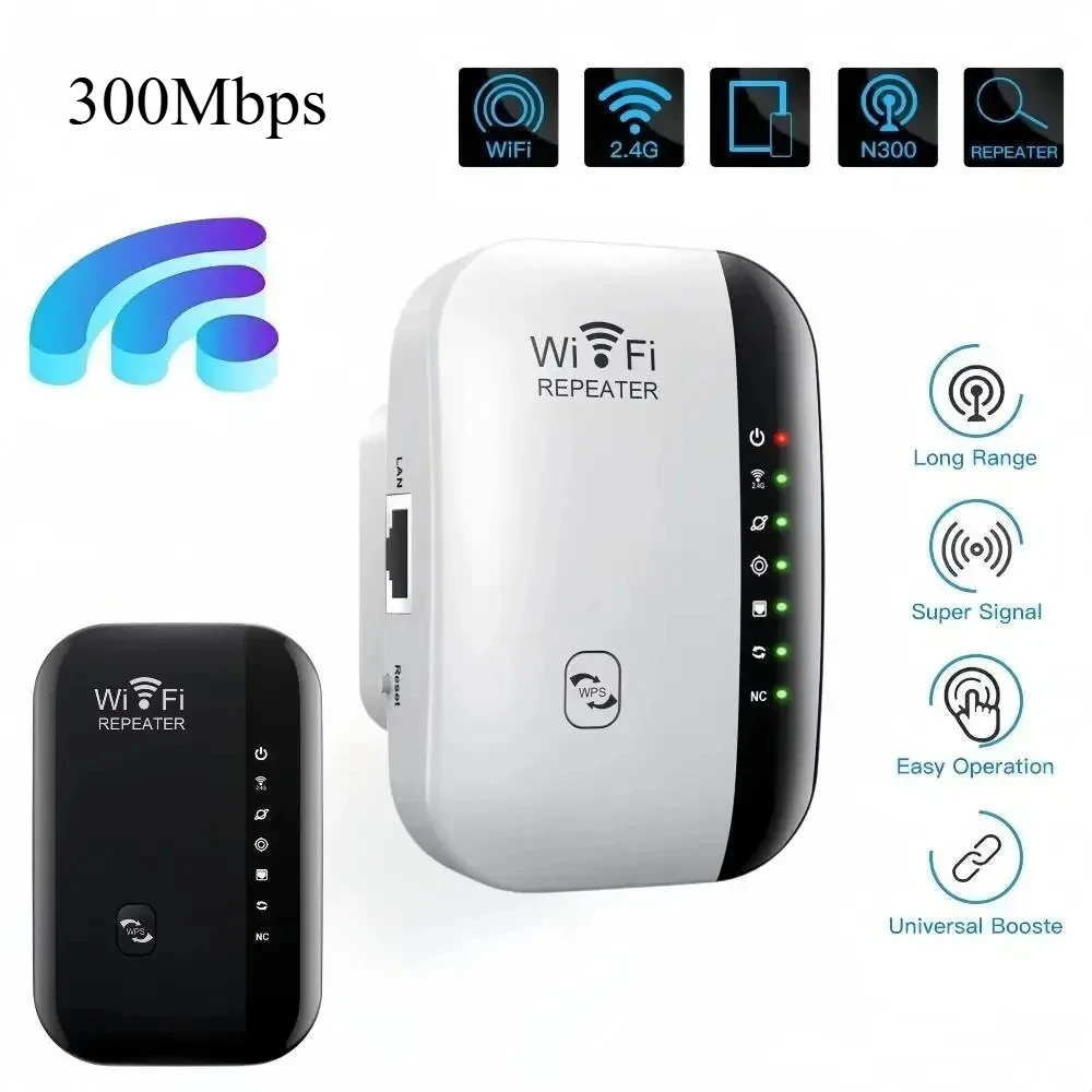 New 300Mbps WiFi Repeater Wireless Signal Booster Extender UK AU Plug Home Router for Mobile Phones Computers TVs