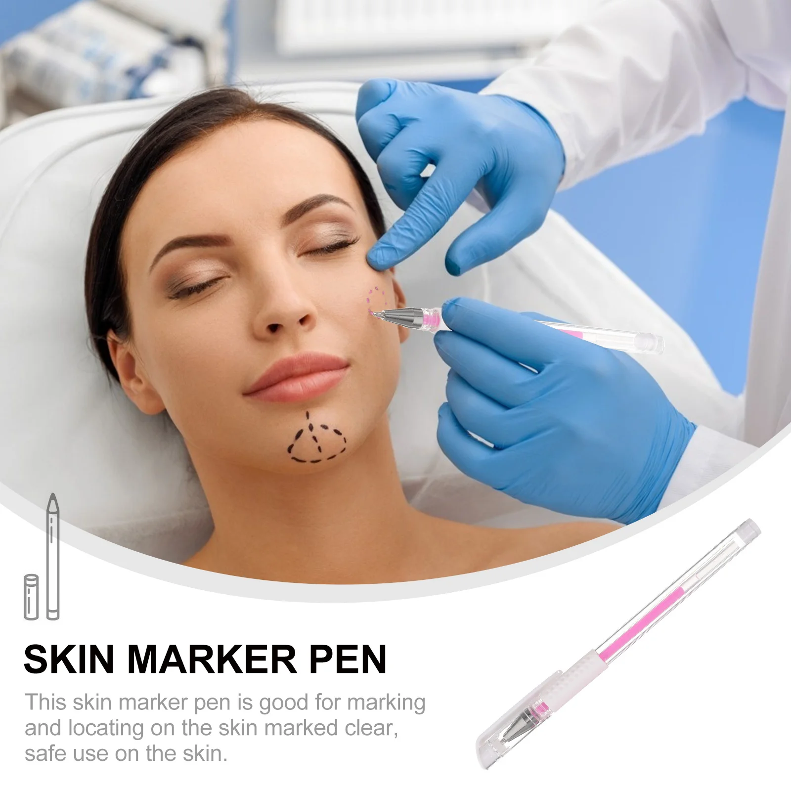 

1Set Skin Marker Pen Tattoo Eyebrow Stencil Marker Pen for Lip Eyebrow Mapping Precise Positioning Tool Position Mapping Tool