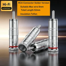 Conector de soldadura de Audio RCA Chapado en plata pura, 4 piezas, para bricolaje, HIFI