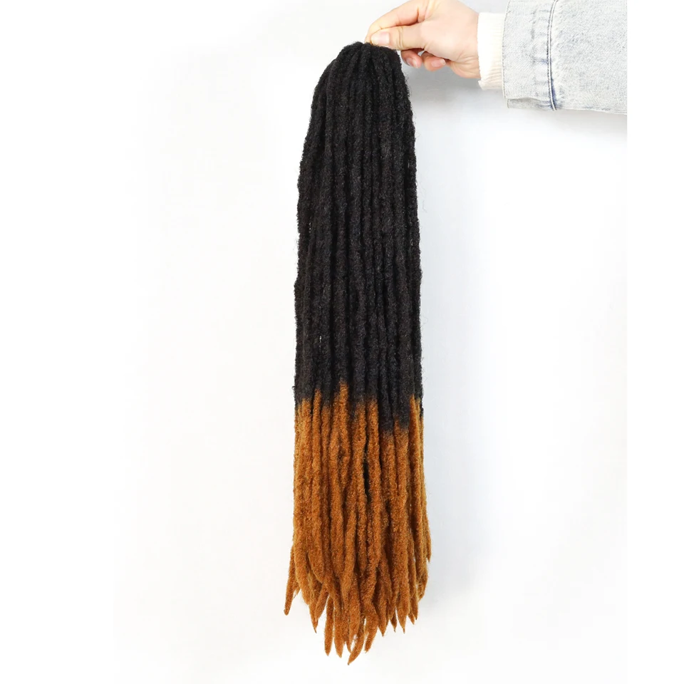 Dreadlocks sintéticos suaves y rectos de 20 pulgadas, micro sister locs para crochet, extensiones de cabello para mujeres 2