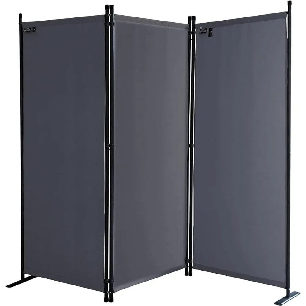 Room DividerGray 3-Panel Folding Privacy Screen | Portable Room Partition | Garden Separation Paravent | Water Repellent Indoor