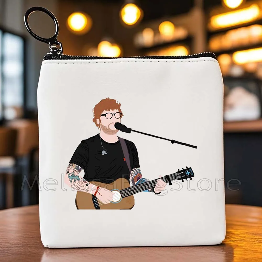 Ed Sheeran Lover Funny Cute Music Fan Gifts Canvas Coin Purse Canvas Bag Small Square Key Storage Lipstick Card Bag Wallet Pouch