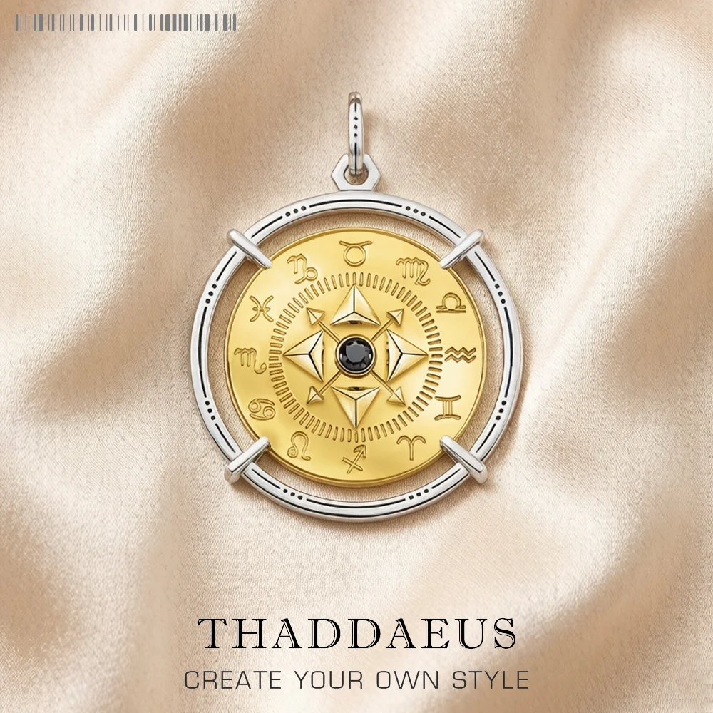 Pendant Amulet Elements of Nature Gold Brand Fine Jewelry Europe 925 Sterling Silver Vintage Gift For Women Men