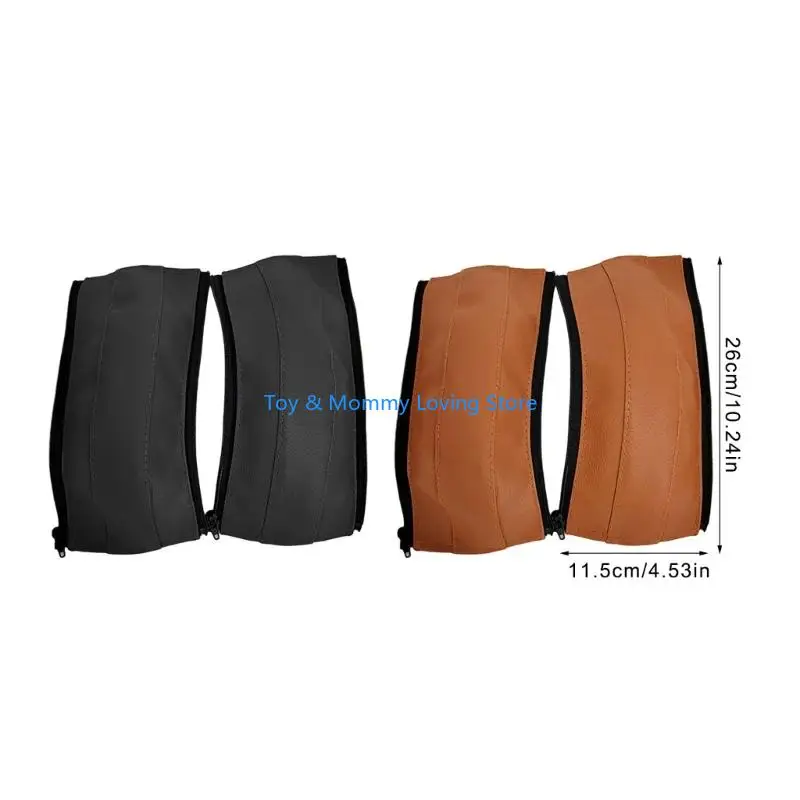 Y1QF Modern Strollers Handle Protectors PU Leather Zipper Closure Universal Compatibility For Infant Carriages