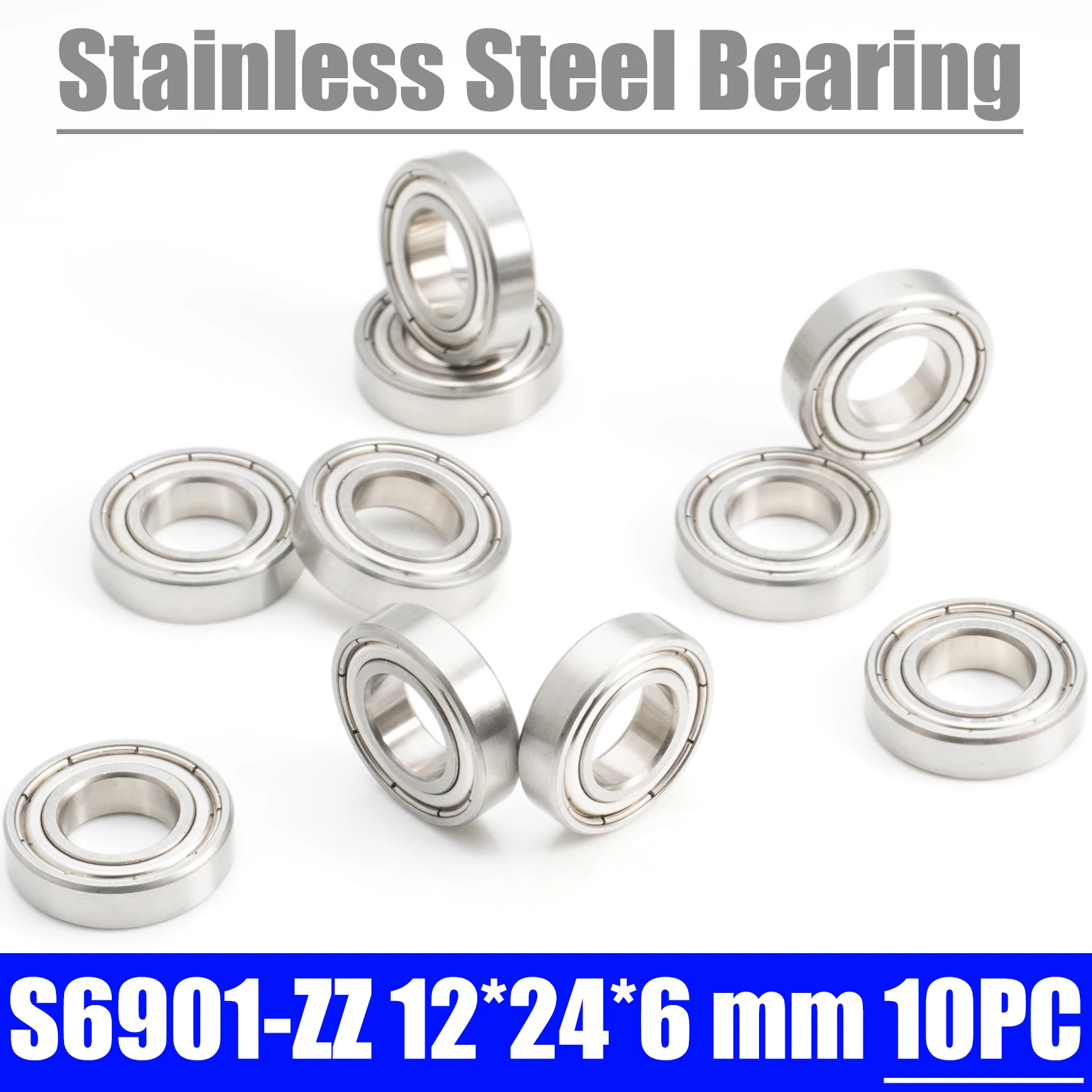 S6901ZZ Bearing 12*24*6 mm ( 10 PCS ) S6901 Z ZZ S 6901 440C Stainless Steel S6901Z Ball Bearings