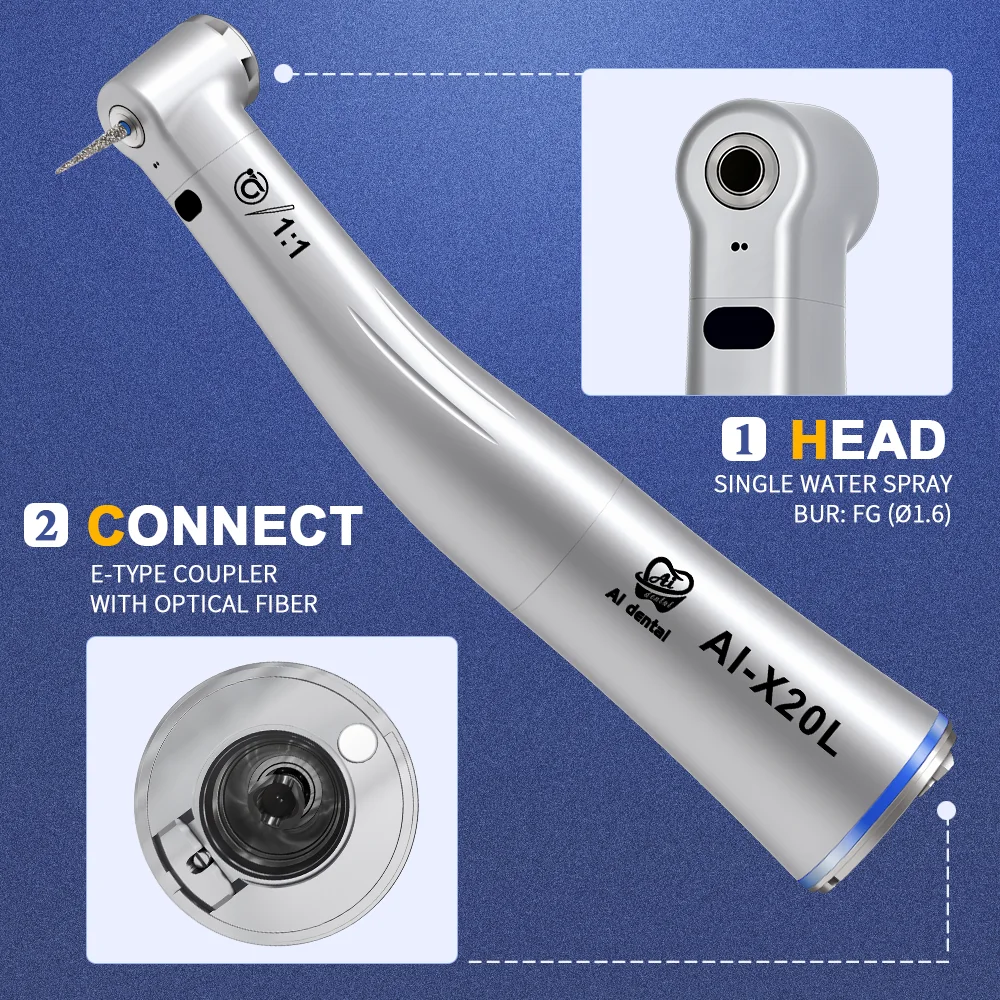 AI-X dentystycznego serii 1:1/1:5/4:1/10:1/16:1 z włókna światłowodowe niska prędkość kątnica rękojeść dla mikrosilnik elektryczny krzesło