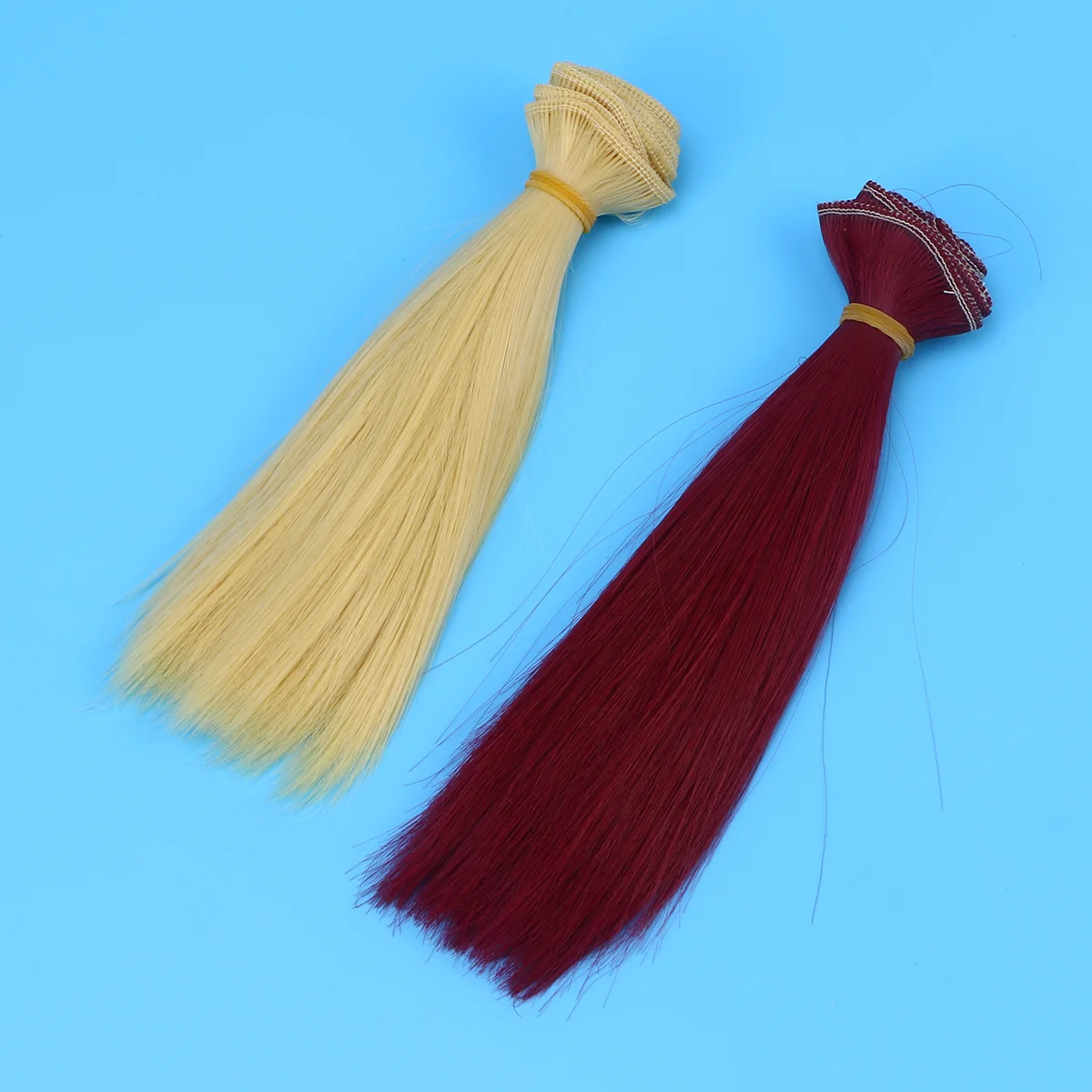 

12pcs Heat Resistant Straight Hair Handcraft DIY Wigs Weft Hair Extensions - 100x15cm