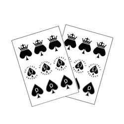 Q of Spades Tattoos Waterproof Temporary Tattoo Stickers Tatouage Stitch Fake Tatoo Body Art Flash Tattoo Henna Tatoo Men