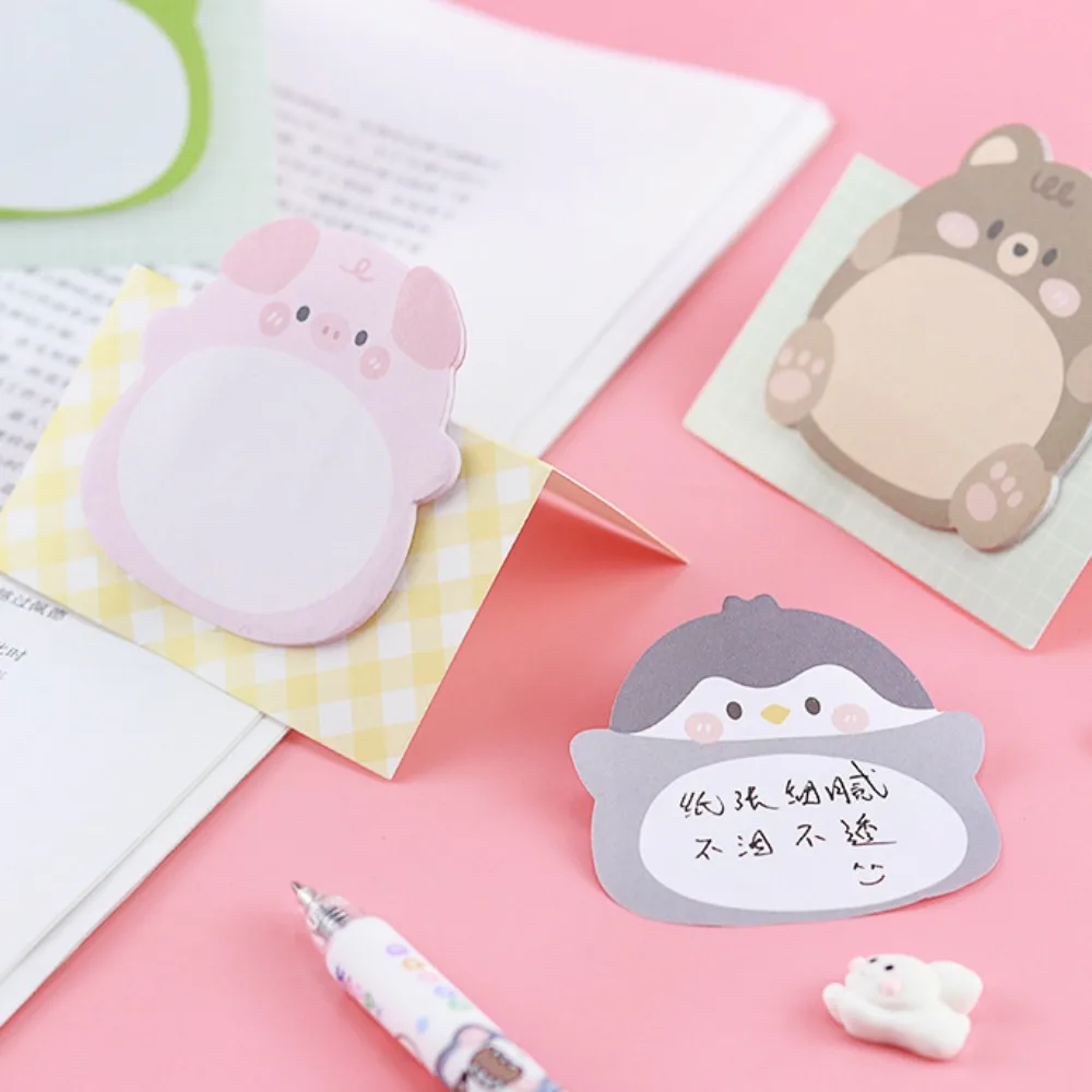 

Self-stick Notes Animal Sticky Notes Thickened Stickers Notepad Cartoon Adhesive Memo Pads Rabbit Penguin