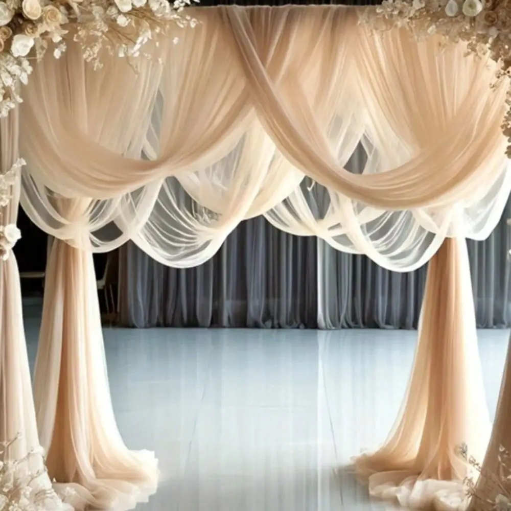 Drapiermaterial 75cm X 6M Hochzeits-Tüll Bogen Weiß Rosa Elegante Transparente Vorhänge Stoff Drapierstoff Hintergrund Geburtstagsfeier – Detail 11