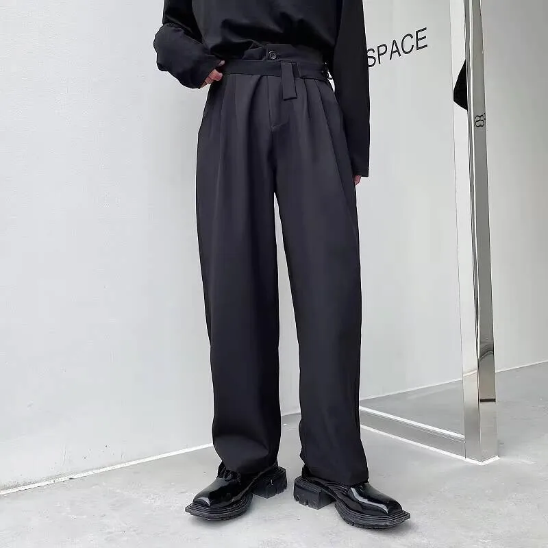 

New Straight Autumn Spring Men's Suits Pants And Korean Fashion Mature Dark Popular Casual Loose Large Pants